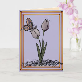 Vlinder Tulpen Kaart