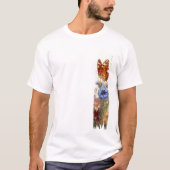 Vlinder tussen wilde bloemen penseelstreekverf t-shirt (Voorkant)