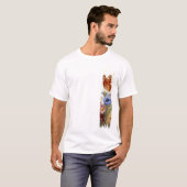 Vlinder tussen wilde bloemen penseelstreekverf t-shirt (Voorkant volledig)