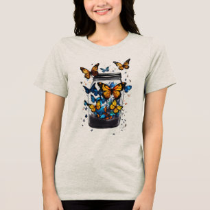 Vlinder uit de fles dames t-shirt