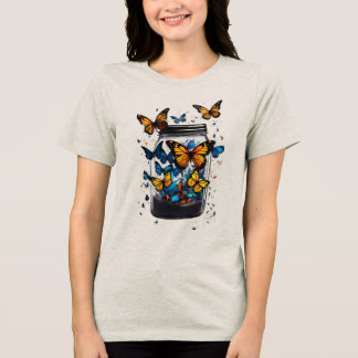 Vlinder uit de fles dames t-shirt 
