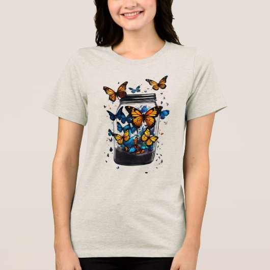 Vlinder uit de fles dames t-shirt  (Voorkant)