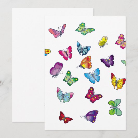 vlinder uitnodiging kaart (Voorkant / Achterkant)