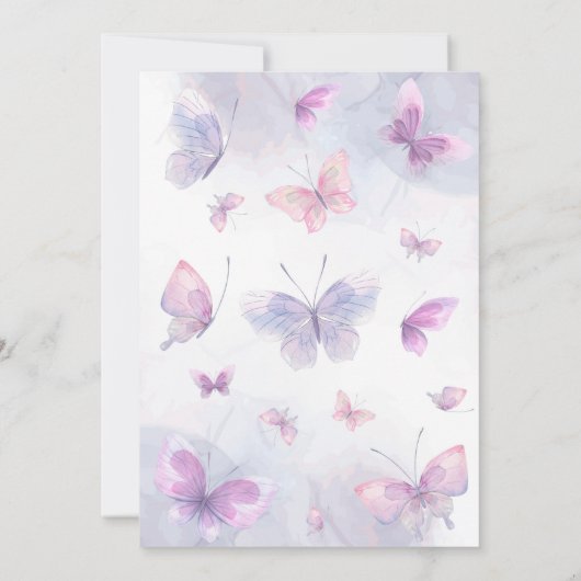 Vlinder Uitnodiging Vlinder Verjaardagsuitnodiging (Achterkant)