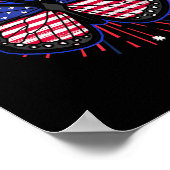 Vlinder USA Amerikaanse Vlag _ Onafhankelijkheidsd Poster (Hoek)