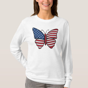 Vlinder USA Vlag Sublimatie-62614 T-shirt