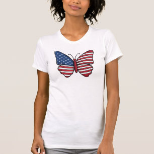 Vlinder USA Vlag Sublimatie-62614 T-shirt