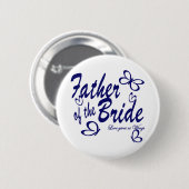 Vlinder / vader van de bruid ronde button 5,7 cm (Voorkant /achterkant)