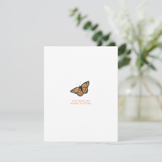 Vlinder Valentijnsdag wenskaart Feestdagenkaart (Staand voorkant)