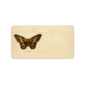  vlinder van de 1800's bruine Sjabloon van de Moth Etiket (Voorkant)