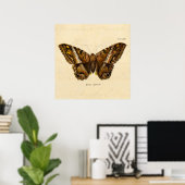 vlinder van de 1800's bruine Sjabloon van de Moth Poster (Thuiskantoor)