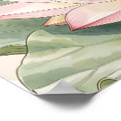 Vlinder van de Blauwe Zwaluwstaart met Lotusbloem  Poster (Hoek)