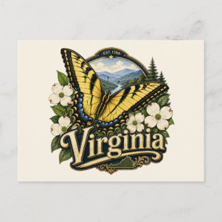 Vlinder van de Tijgerzwaluwstaart uit Virginia Nat Briefkaart