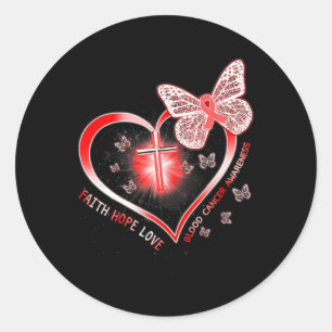 Vlinder Van Hoop Geloven En Liefde Voor Bloedkanke Ronde Sticker