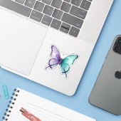 Vlinder van Hoop – Zelfmoordpreventie  Sticker (Laptop met iPhone)