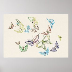  vlinder van Kamisaka Sekka (1904) Poster