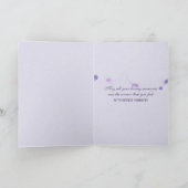 vlinder van medeleven op lila met gescheurde rand kaart (Binnen)