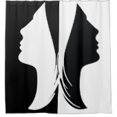 Vlinder van vrouwen gezichten douchegordijn (Voorkant)