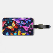 Vlinder, veelkleurig chroom, kleurrijke schoenen bagagelabel (Achterkant horizontaal)