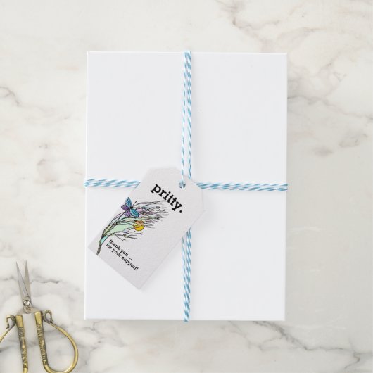 Vlinder Velden Ontwerp Cadeaubijsluiter Cadeaulabel (Met Touw)