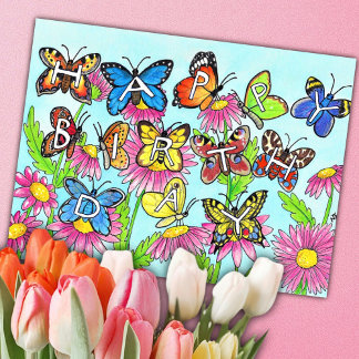 Vlinder Verjaardag Briefkaart