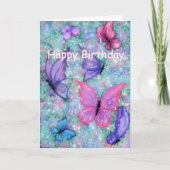 Vlinder Verjaardag Kaart Vliegende Vlinders (Voorkant)