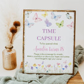 Vlinder Verjaardag Tijd Capsule teken Wildflower Poster
