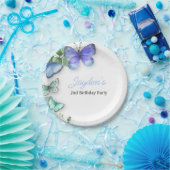 vlinder verjaardag uitnodigen, vlinder verjaardag, papieren bordje (Feest)