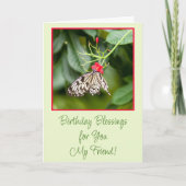 Vlinder verjaardag zegeningen kaart (Voorkant)