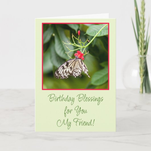 Vlinder verjaardag zegeningen kaart (Voorkant)