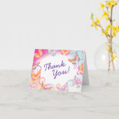 Vlinder Verjaardagsfeestje Kinderen Bedankt Kaart (Gele Bloem)