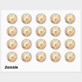Vlinder verjaardagssticker  ronde sticker (Vel)