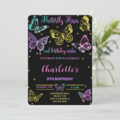 Vlinder verjaardagsuitnodiging kaart (Staand voorkant)