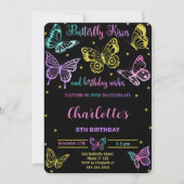 Vlinder verjaardagsuitnodiging kaart (Voorkant)