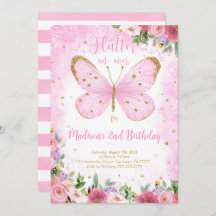 Vlinder Verjaardagsuitnodiging