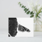 vlinder verlegen zwart briefkaart (Staand voorkant)