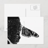 vlinder verlegen zwart briefkaart (Voorkant / Achterkant)