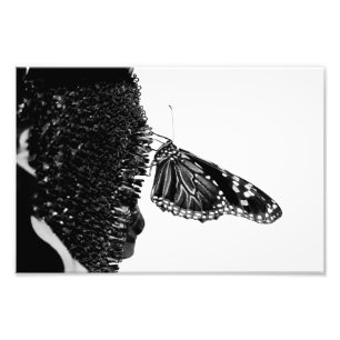 vlinder verlegen zwart foto afdruk