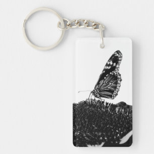 vlinder verlegen zwart sleutelhanger