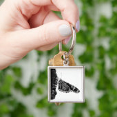 vlinder verlegen zwart sleutelhanger (Hand)