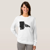 vlinder verlegen zwart t-shirt (Voorkant volledig)