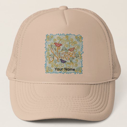 Vlinder verpleegster hoed trucker pet (Voorkant)