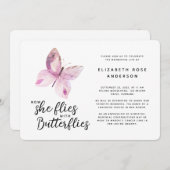 Vlinder viering van het leven herdenkingsdienst kaart (Voorkant / Achterkant)