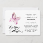 Vlinder viering van het leven herdenkingsdienst kaart (Voorkant)