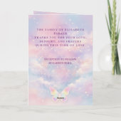 Vlinder viering van het leven rouwprogramma kaart (Achterkant)