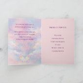 Vlinder viering van het leven rouwprogramma kaart (Binnen)