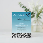 vlinder; viering van zebra print kaart (Staand voorkant)