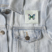 Vlinder Vierkante Button 5,1 Cm (In situ)