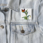  vlinder vierkante button 5,1 cm (In situ)