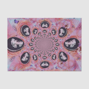 Vlinder Vintage Roze Chic Elegante Parels Tissuepapier